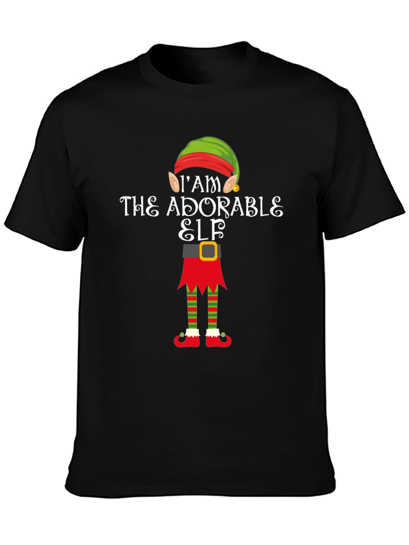 Adorable Elf Graphic Tee - Christmas Holiday Shirt