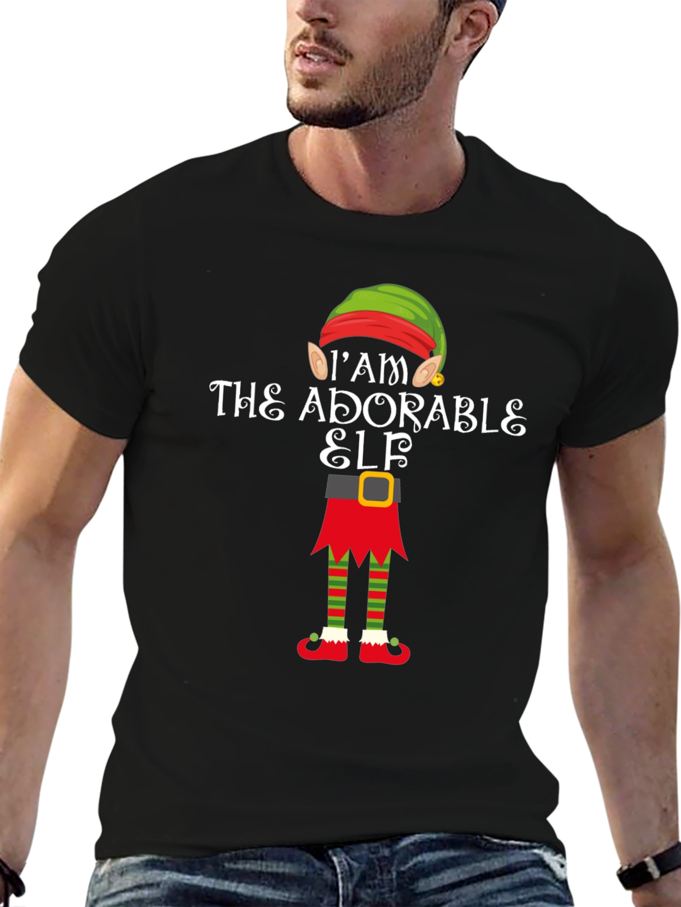 Adorable Elf Graphic Tee - Christmas Holiday Shirt