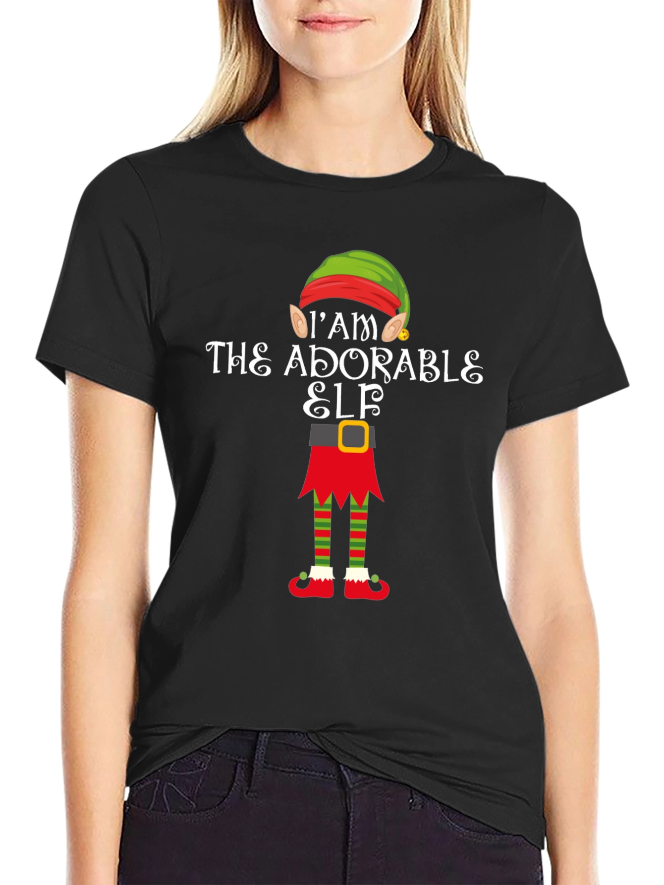 Adorable Elf Graphic Tee - Christmas Holiday Shirt