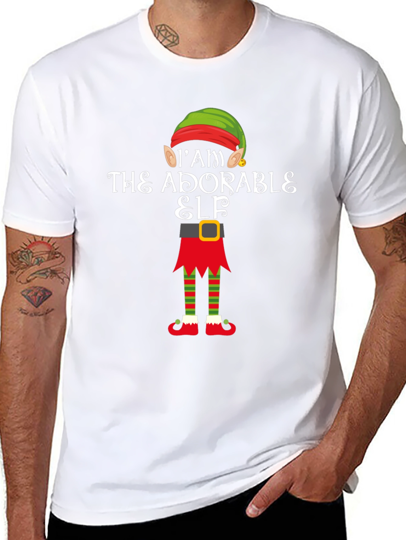 Adorable Elf Graphic Tee - Christmas Holiday Shirt