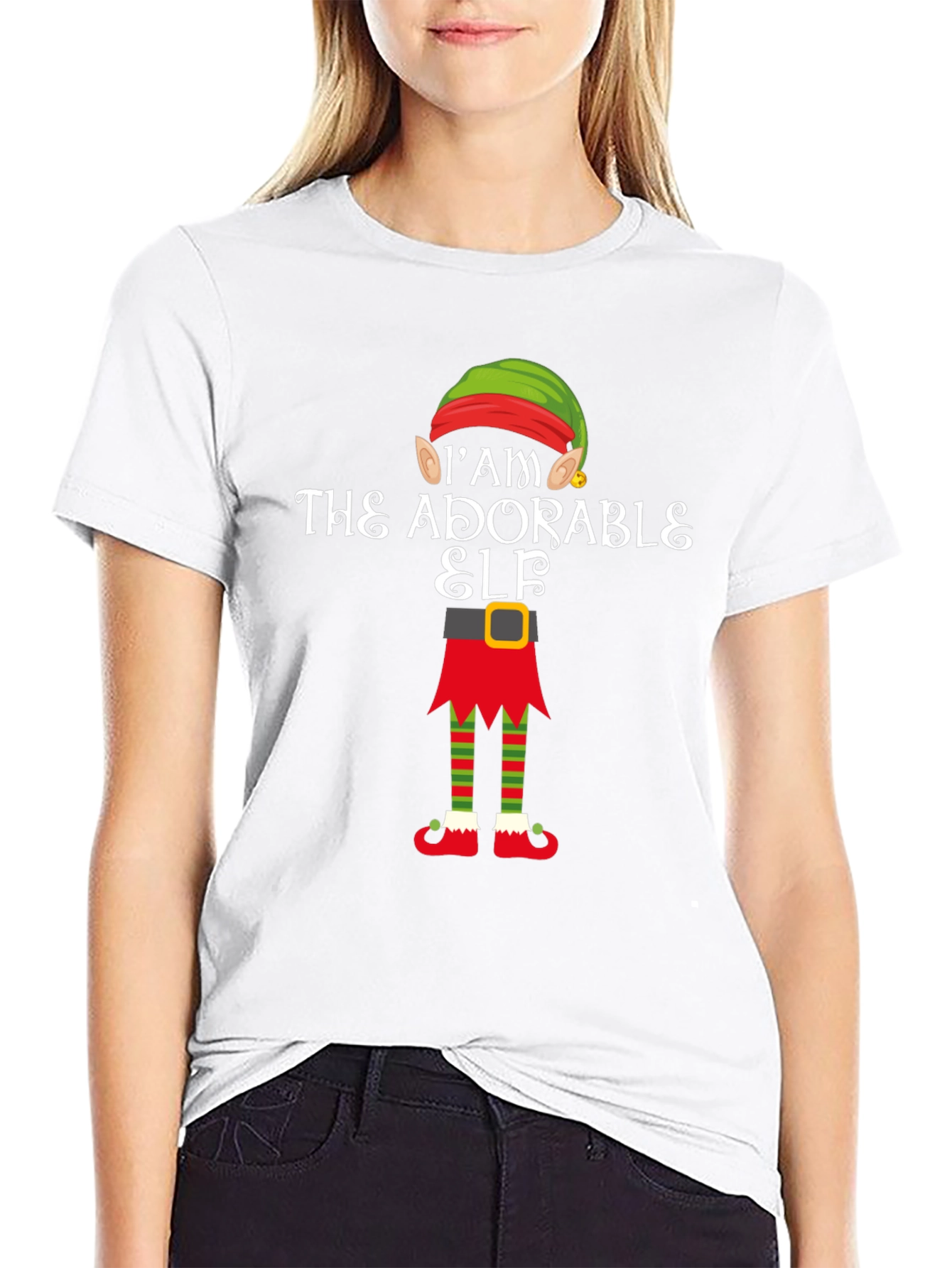 Adorable Elf Graphic Tee - Christmas Holiday Shirt