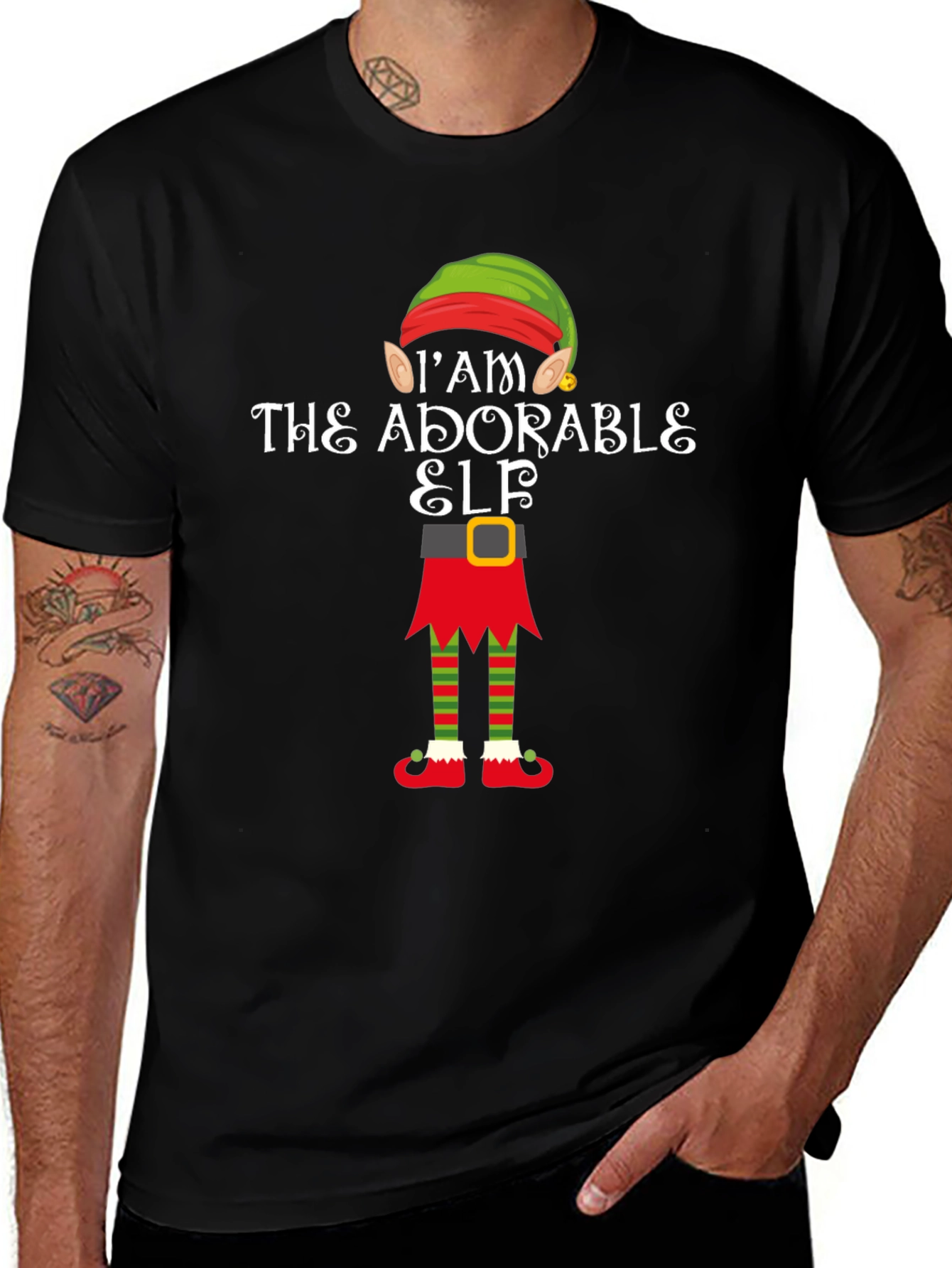 Adorable Elf Graphic Tee - Christmas Holiday Shirt