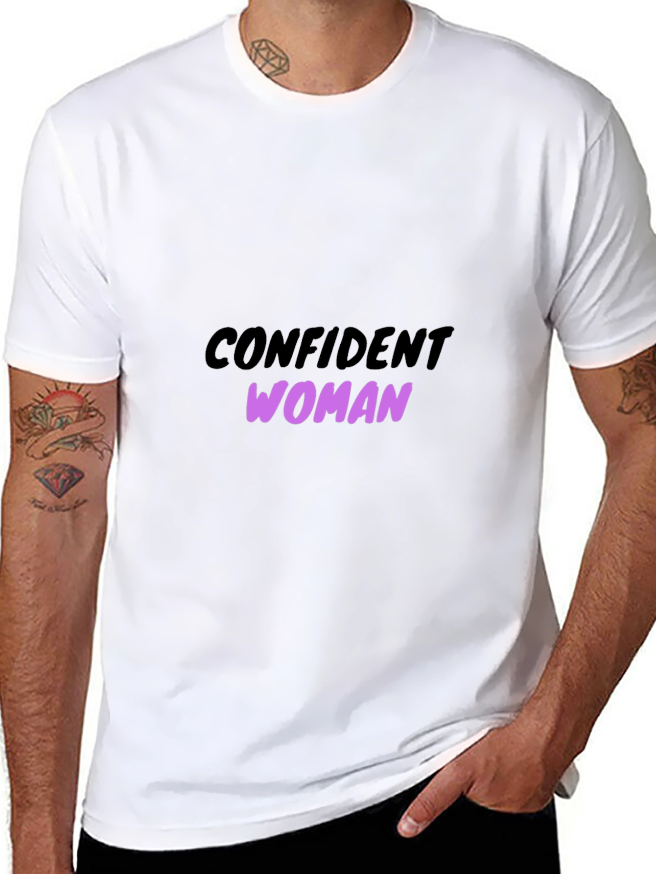 Confident Woman Graphic Tee - Black Cotton T-Shirt