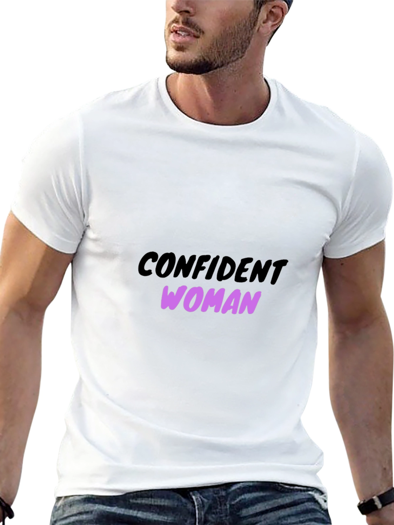 Confident Woman Graphic Tee - Black Cotton T-Shirt