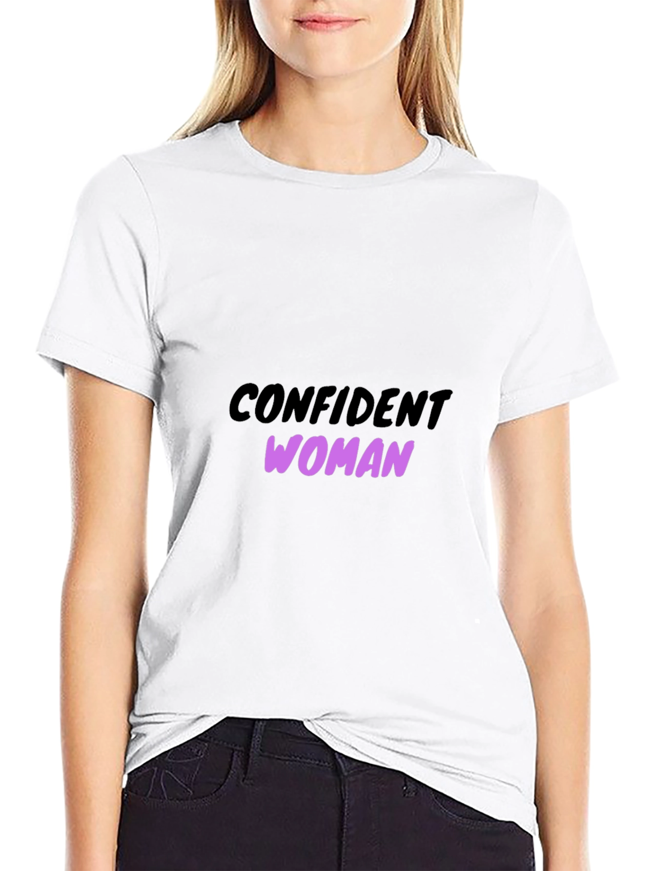Confident Woman Graphic Tee - Black Cotton T-Shirt
