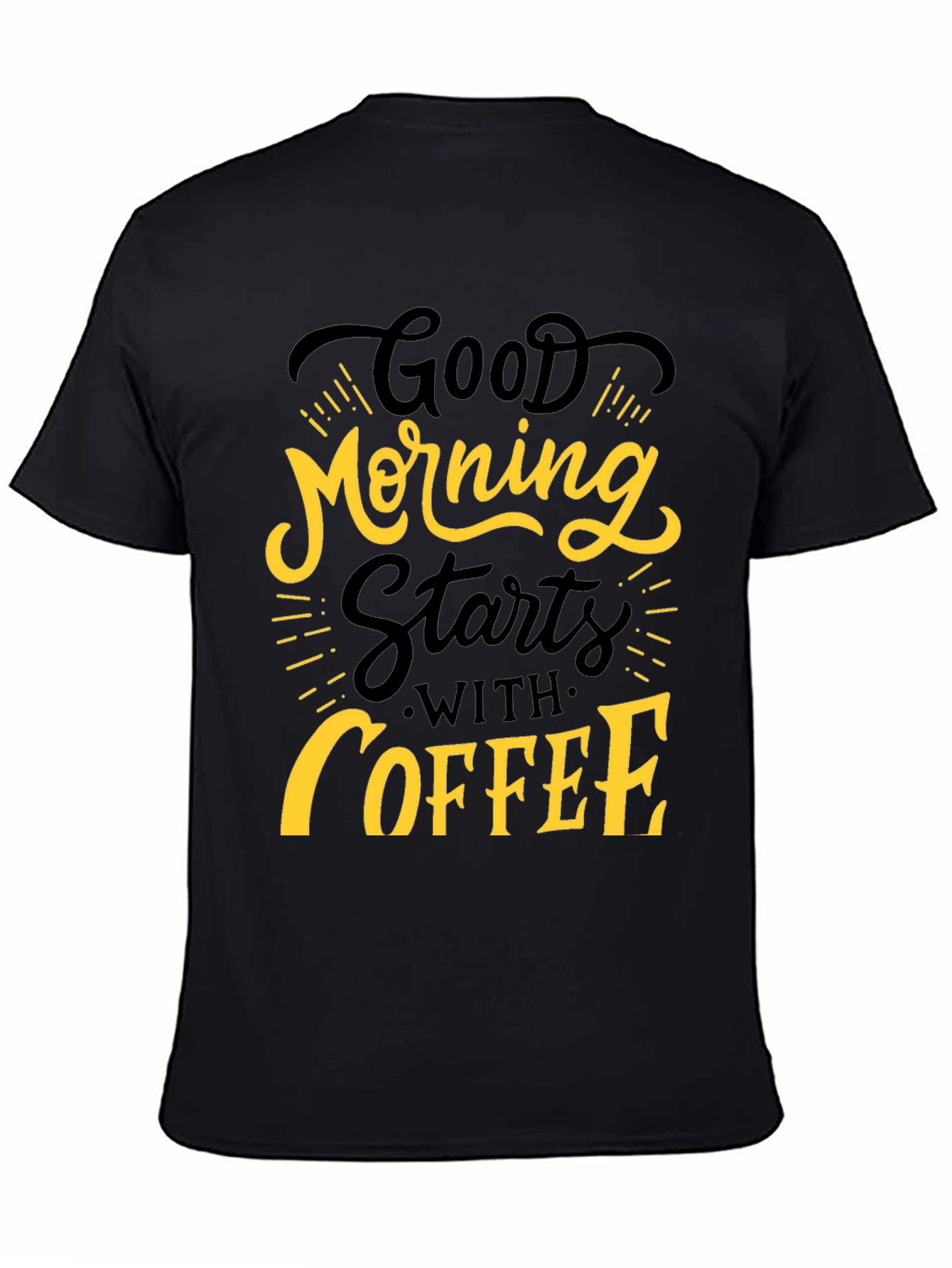 Good Morning Coffee Black Graphic Tee