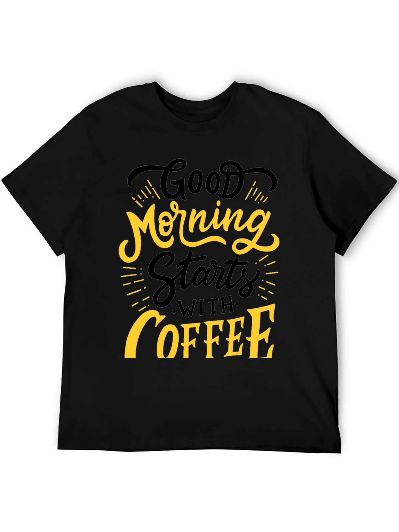 Good Morning Coffee Black Graphic Tee