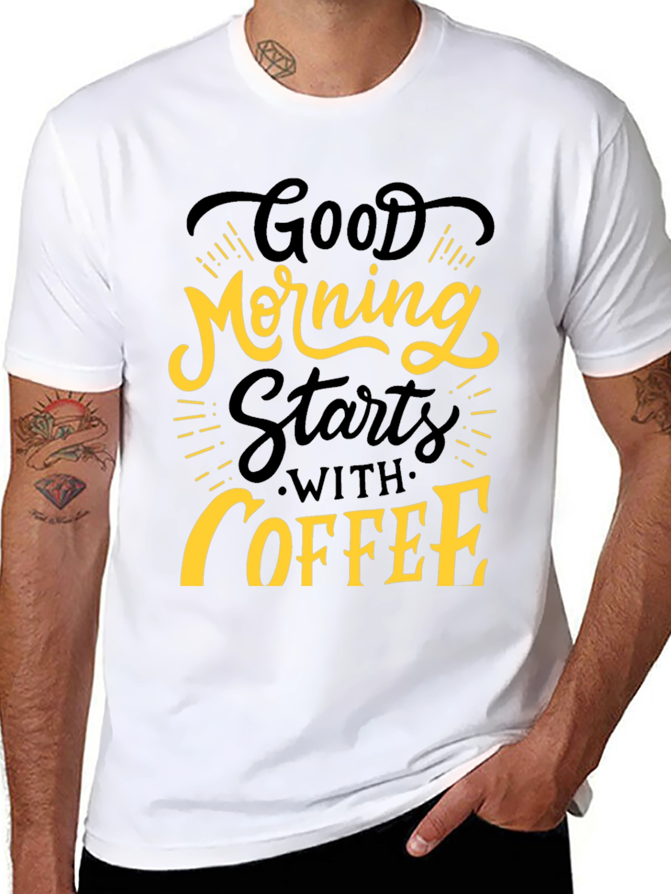 Good Morning Coffee Black Graphic Tee