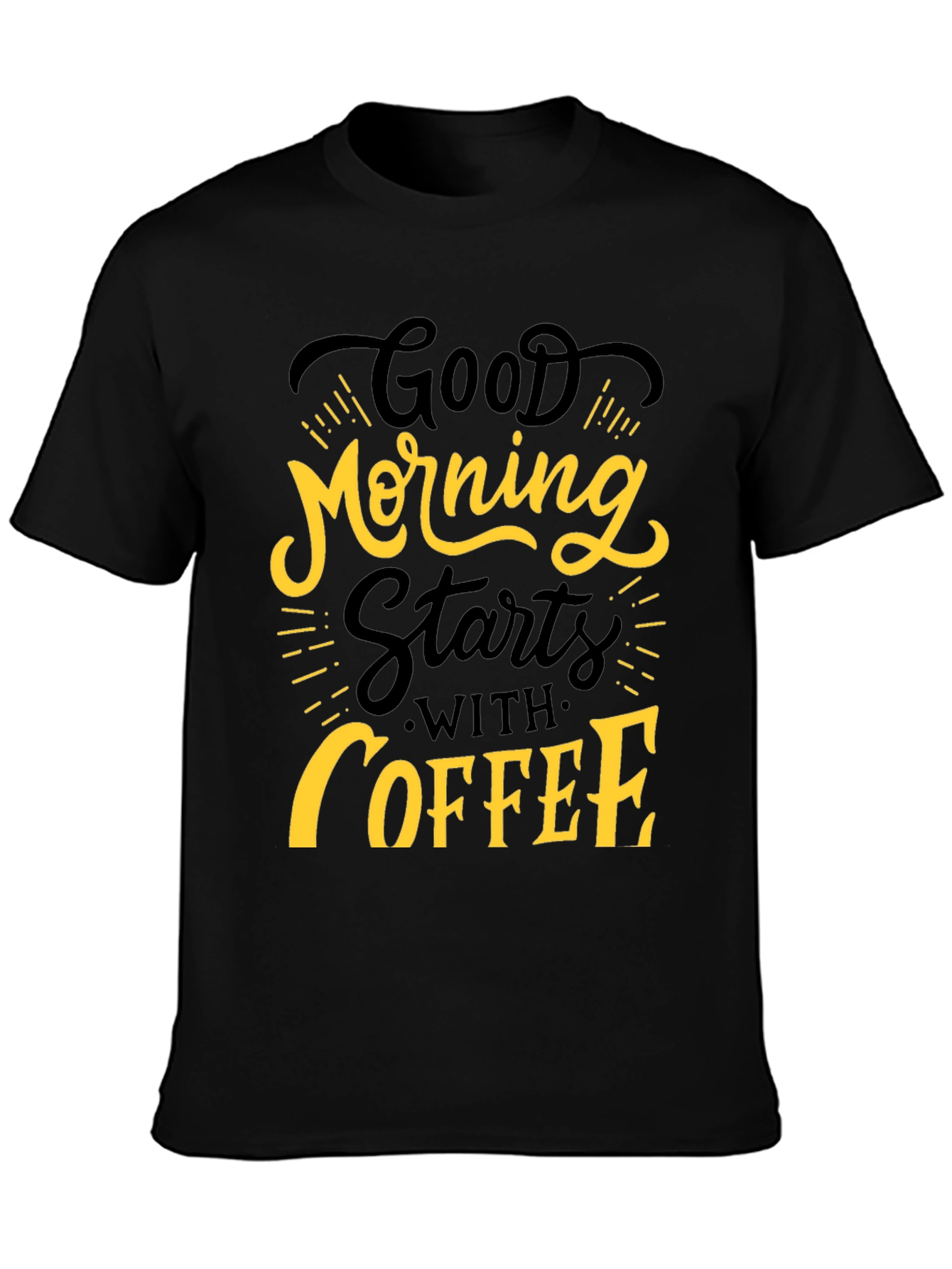 Good Morning Coffee Black Graphic Tee