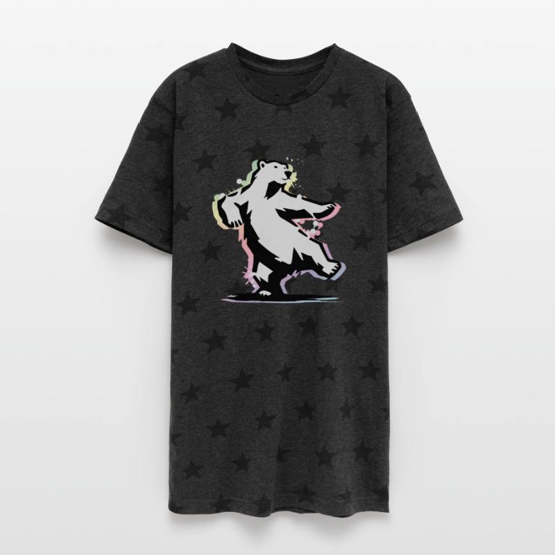 Dancing polar bear in stencil style