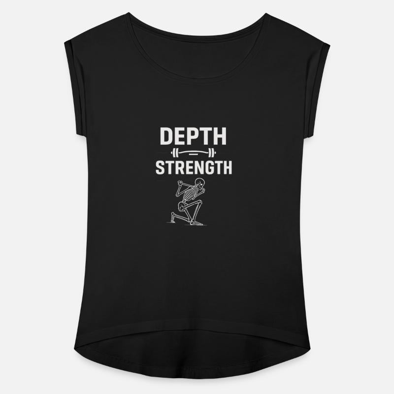Depth strength gymmotivation quote with white text