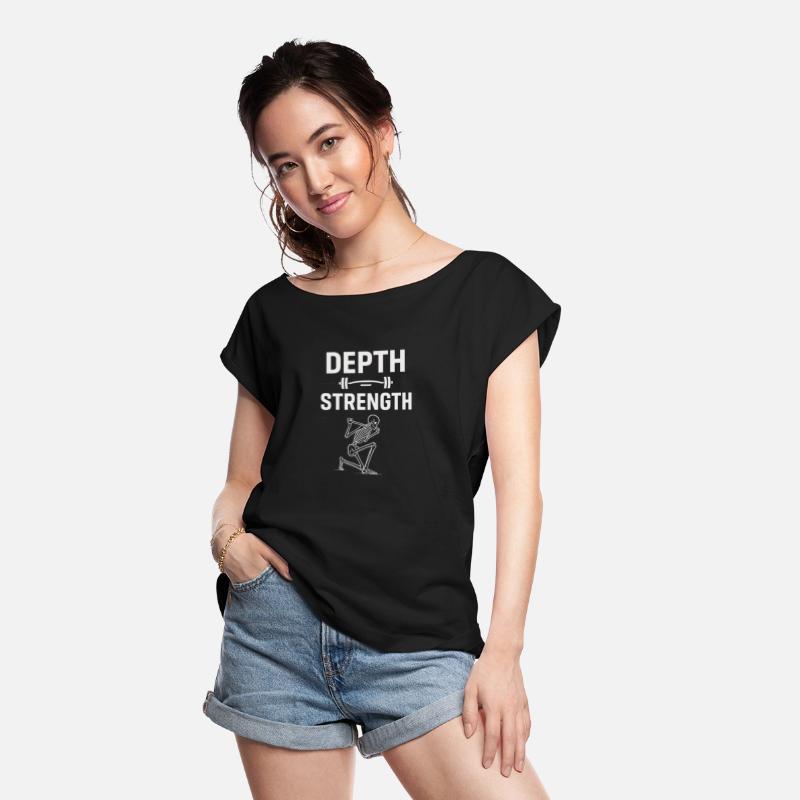 Depth strength gymmotivation quote with white text