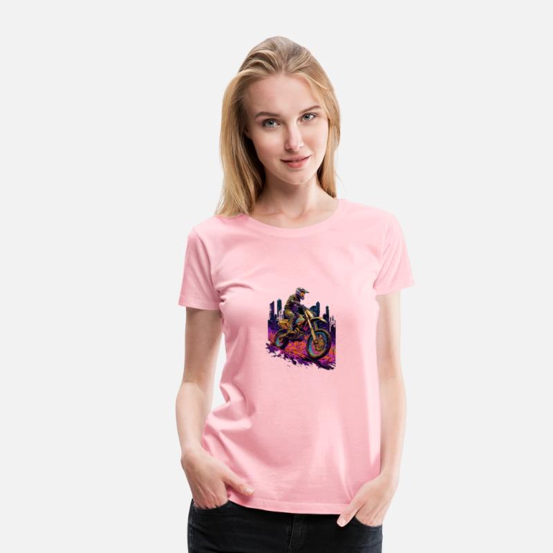 Dirt Bike Biking City Skyline Motocross