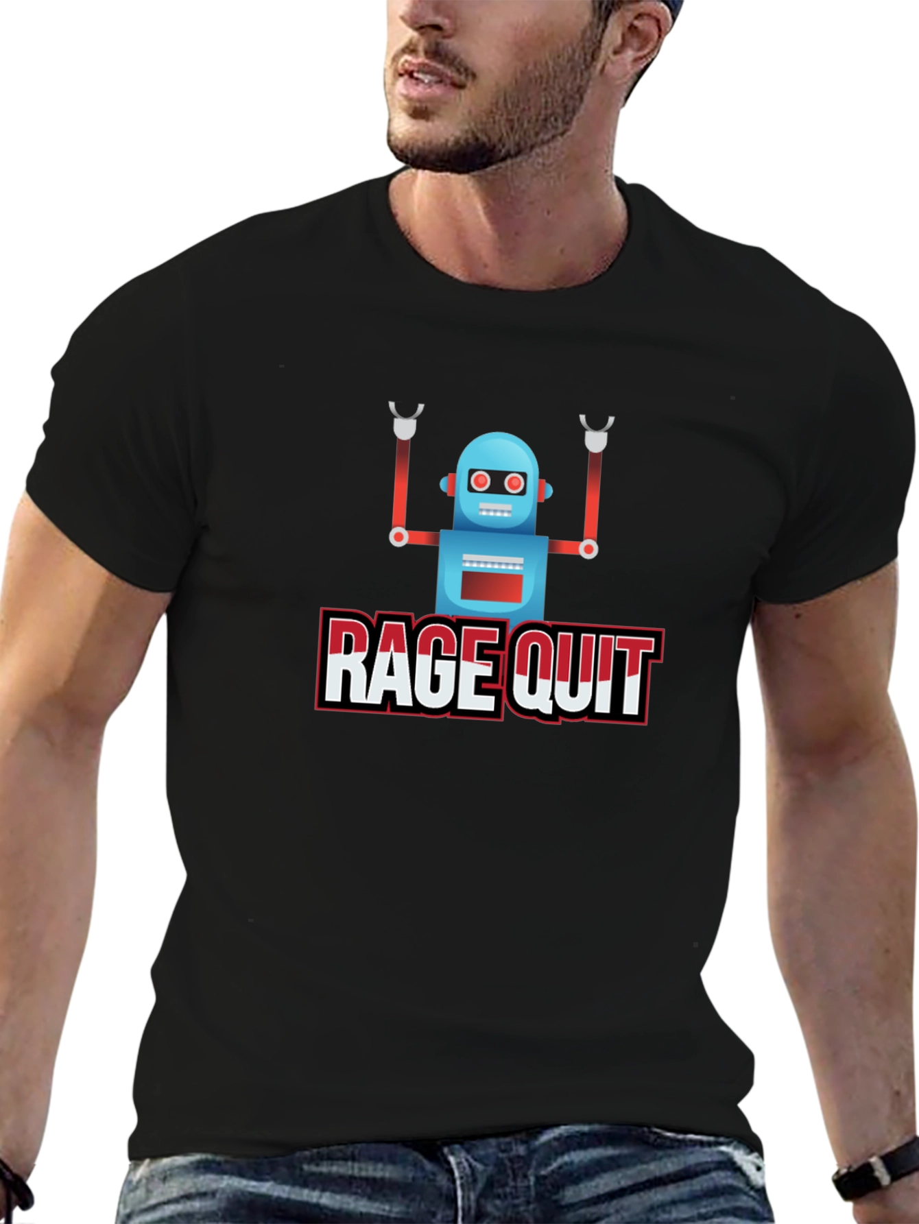 Rage Quit Robot Graphic Tee - Gamer T-Shirt