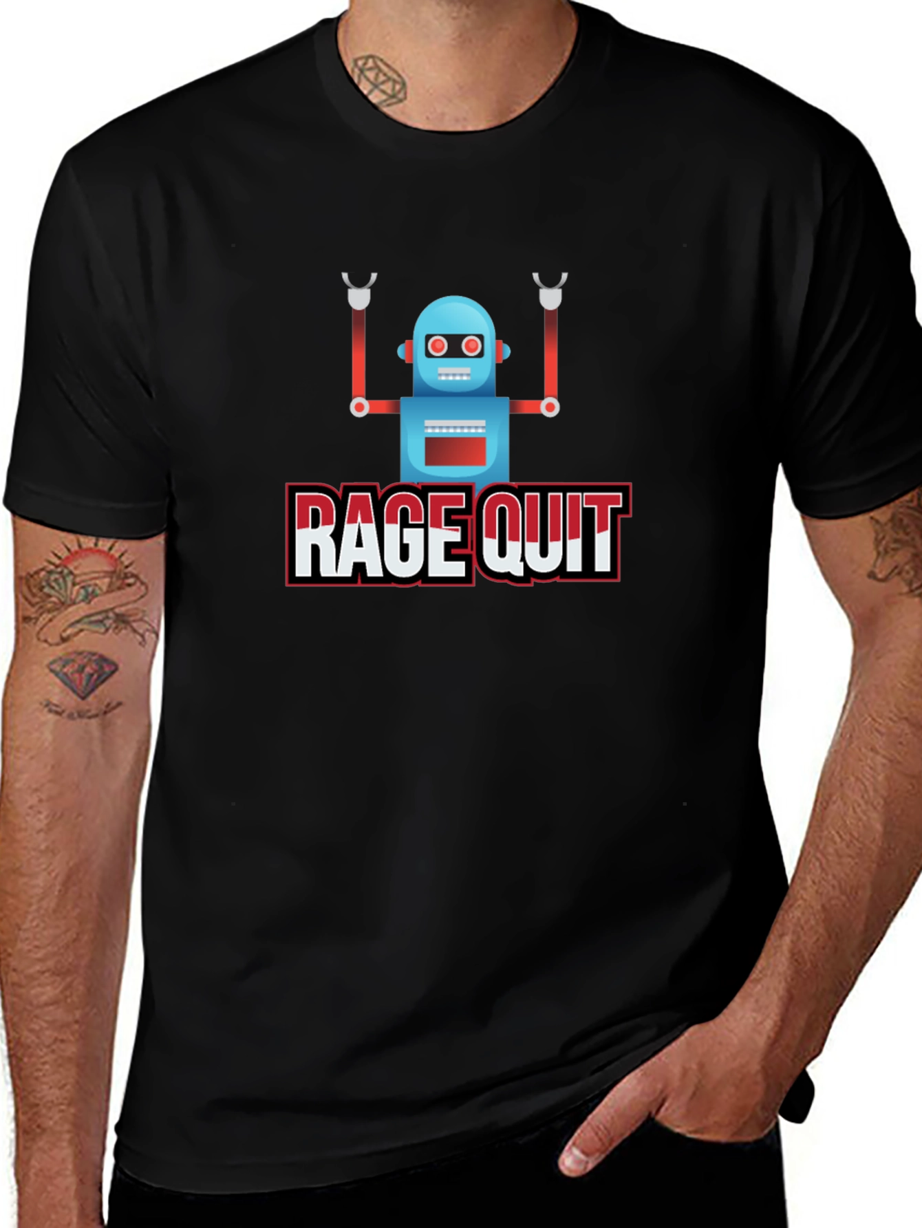Rage Quit Robot Graphic Tee - Gamer T-Shirt