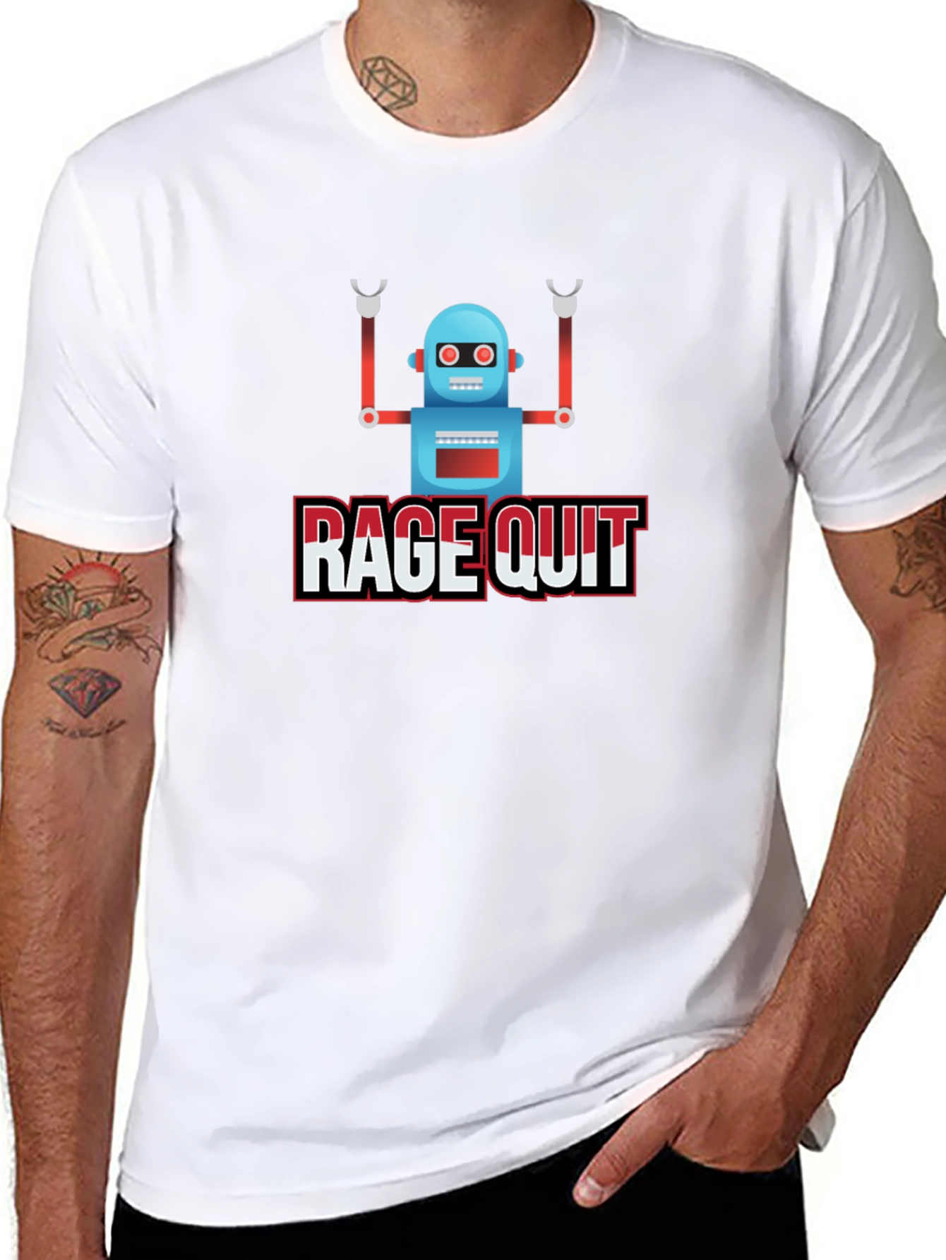 Rage Quit Robot Graphic Tee - Gamer T-Shirt