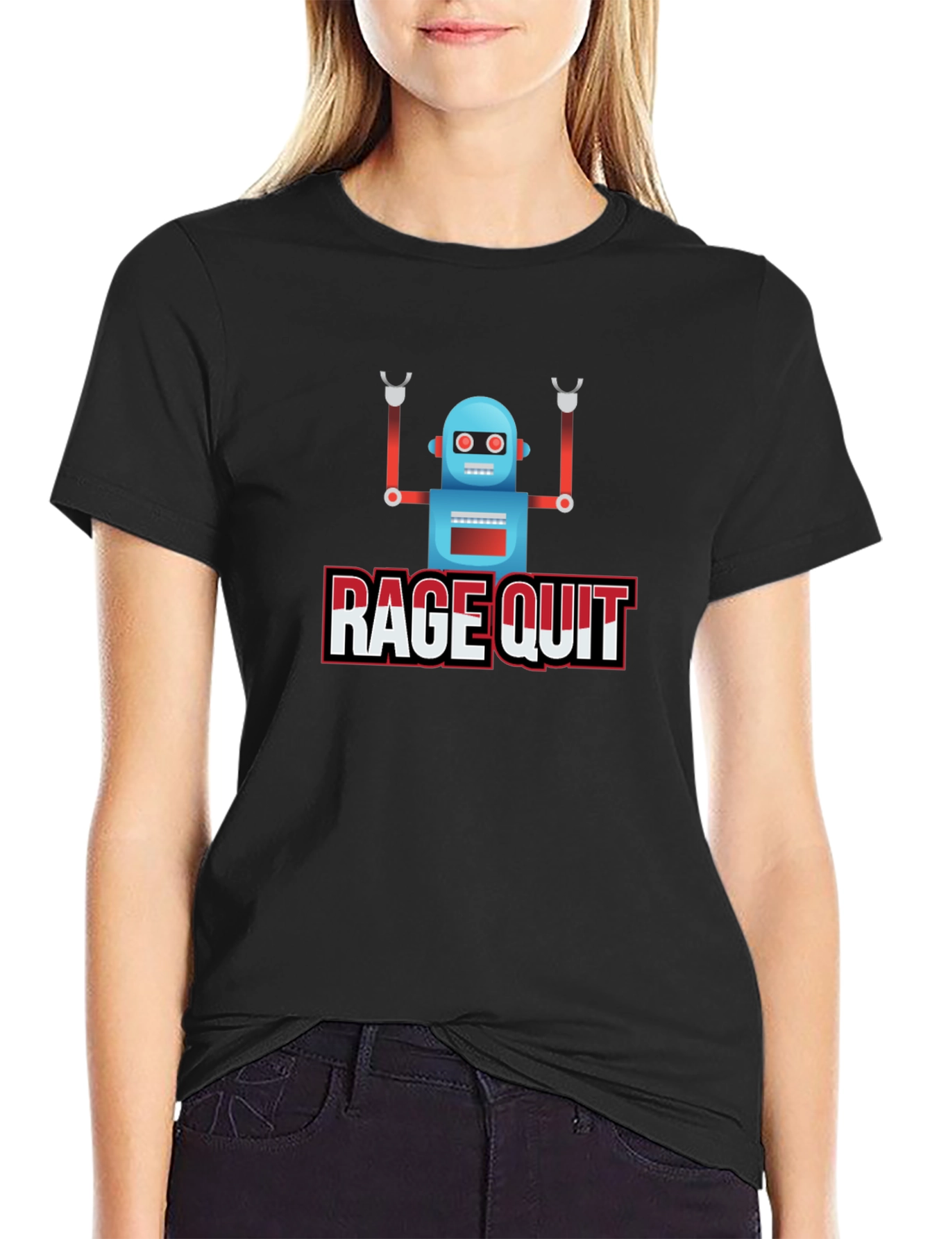 Rage Quit Robot Graphic Tee - Gamer T-Shirt