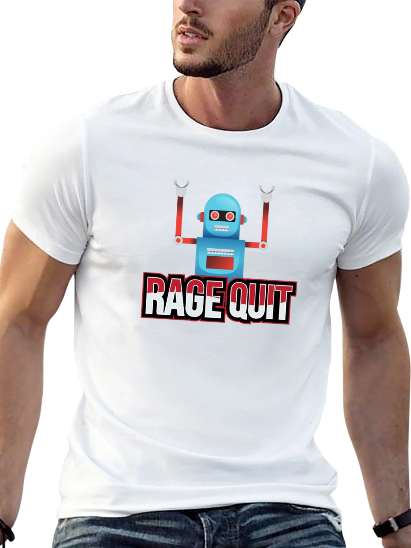 Rage Quit Robot Graphic Tee - Gamer T-Shirt