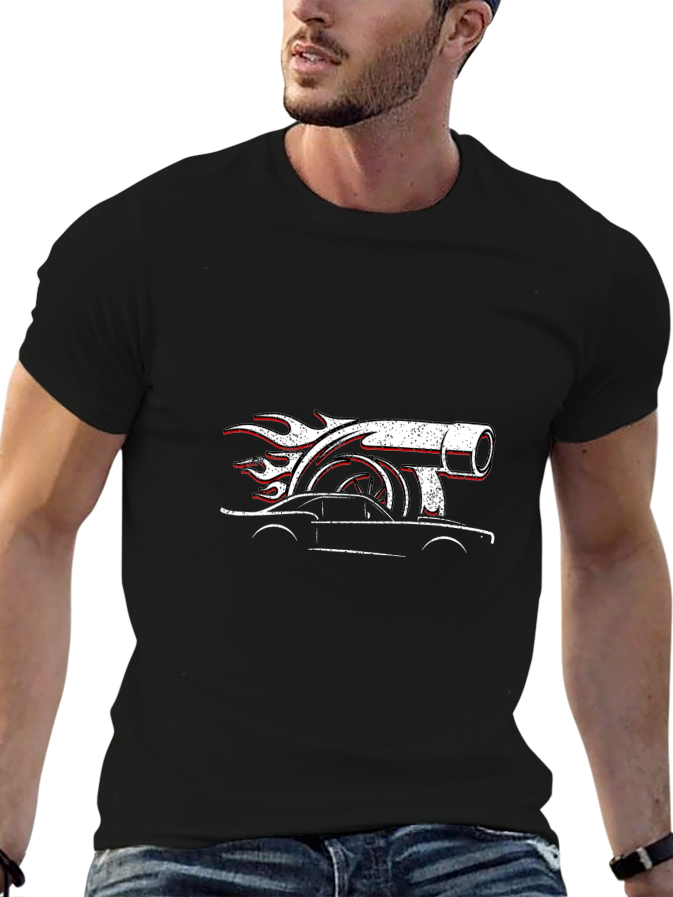 Turbo Car Graphic Black T-Shirt