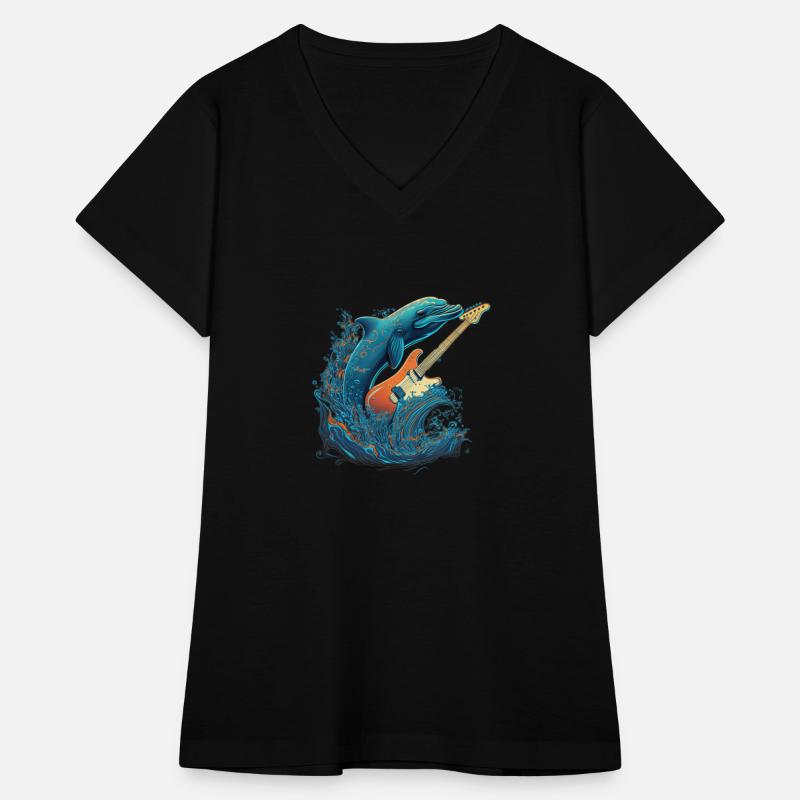 Dolphin Playing Electric Guitar Rock