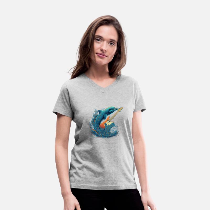 Dolphin Playing Electric Guitar Rock