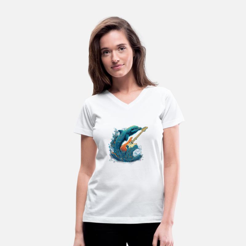 Dolphin Playing Electric Guitar Rock