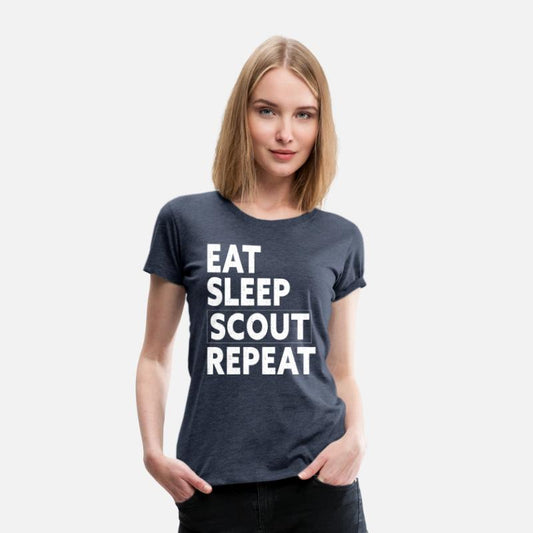 Eat Sleep Scout Repeat tee, funny Retro quote