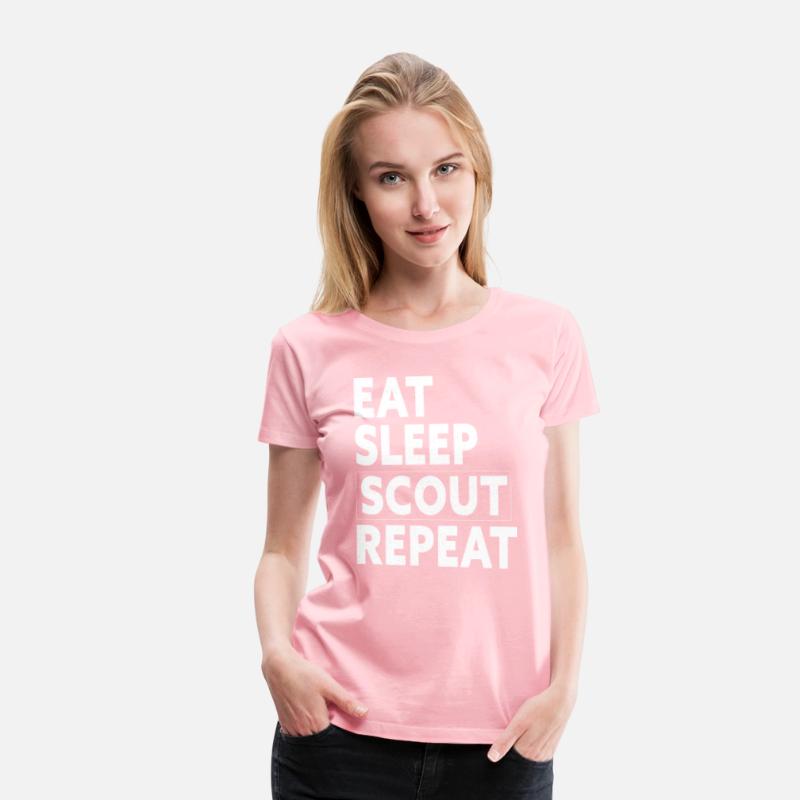 Eat Sleep Scout Repeat tee, funny Retro quote