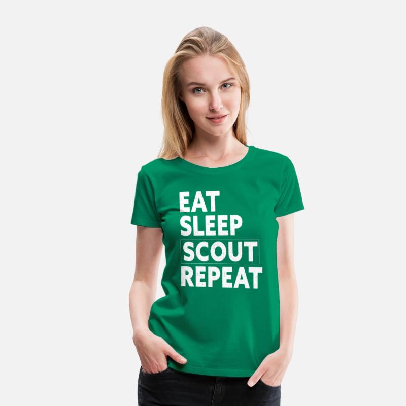 Eat Sleep Scout Repeat tee, funny Retro quote