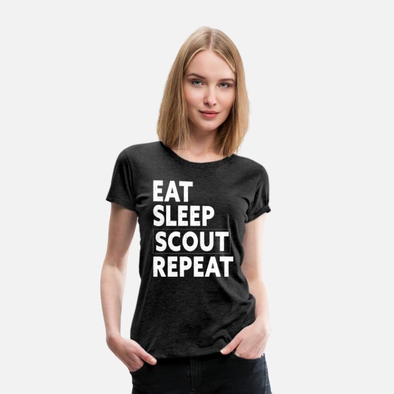 Eat Sleep Scout Repeat tee, funny Retro quote