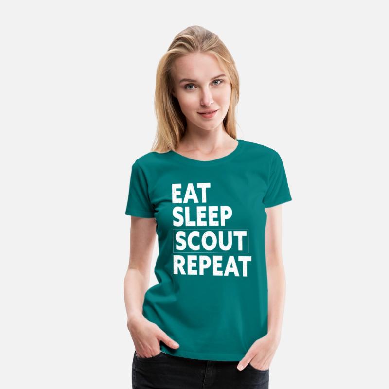Eat Sleep Scout Repeat tee, funny Retro quote