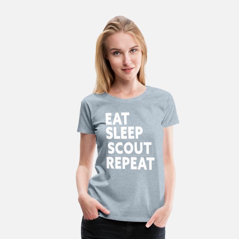 Eat Sleep Scout Repeat tee, funny Retro quote