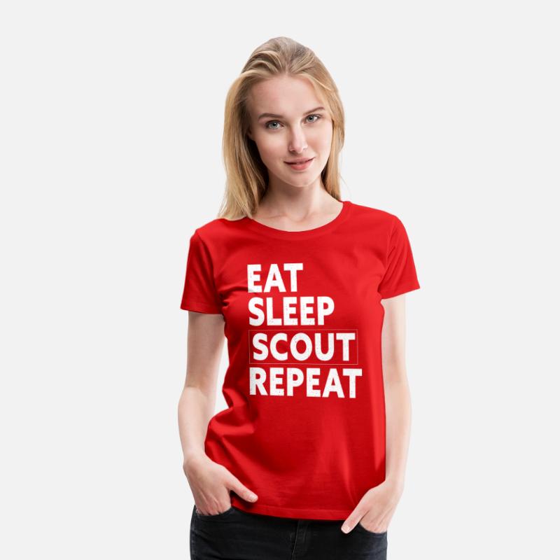 Eat Sleep Scout Repeat tee, funny Retro quote