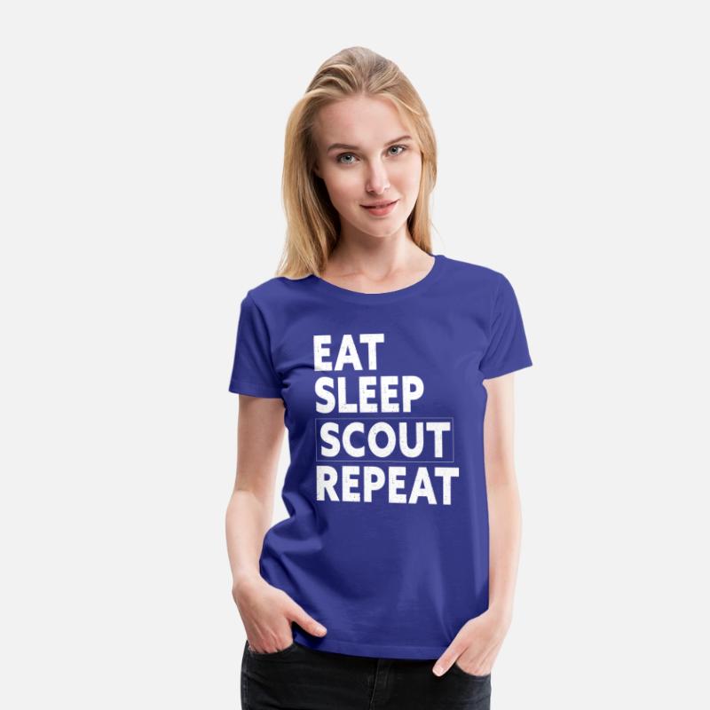 Eat Sleep Scout Repeat tee, funny Retro quote