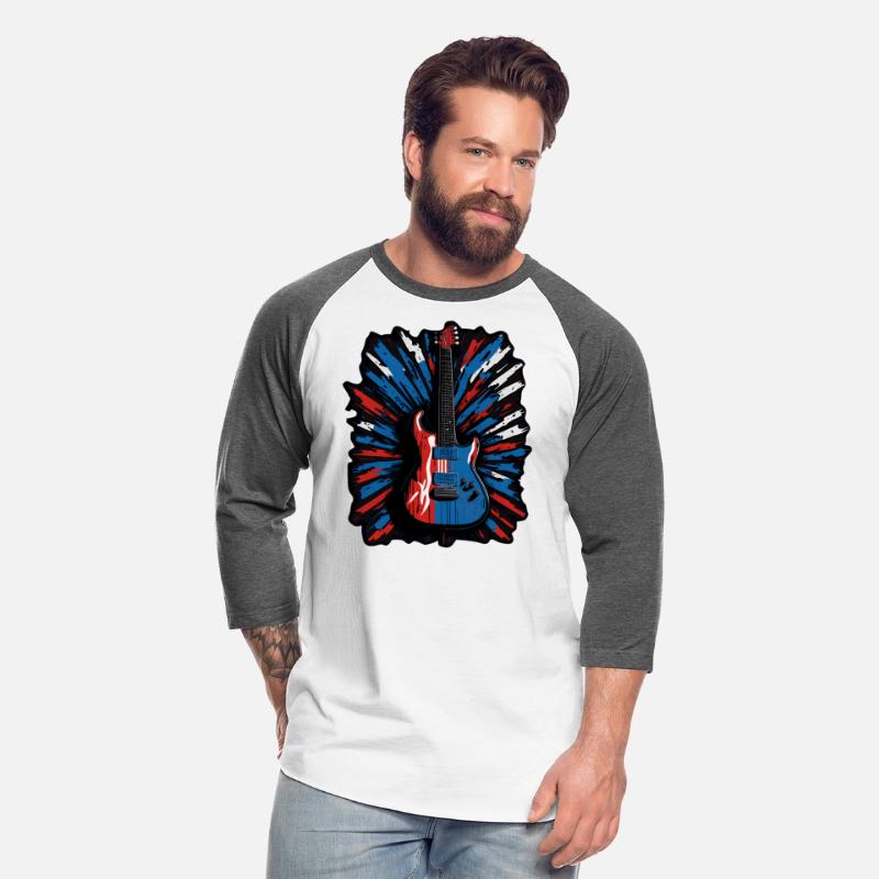 Electric guitar in Union Jack flag colors