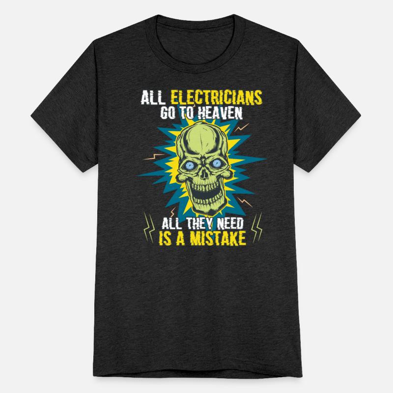 Electrician All Electricians Go To Heaven Skull