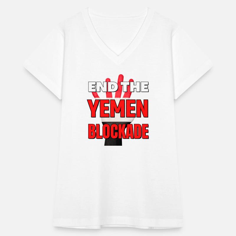 End the Yemen Blockade Red White and Black hand