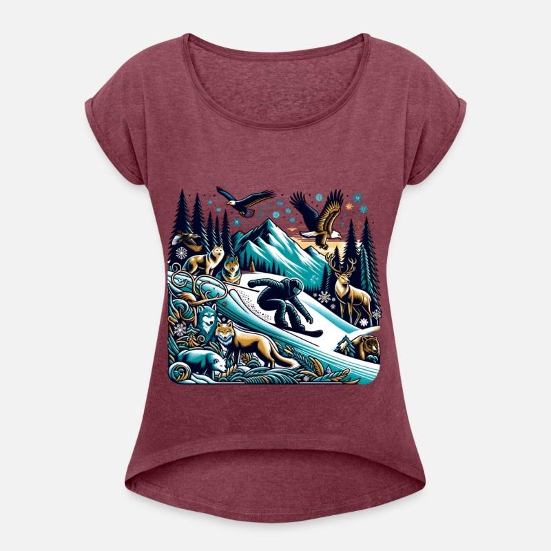 Epic Snowboarding Adventure Wildlife Scene