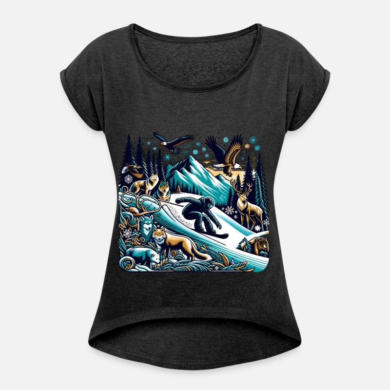 Epic Snowboarding Adventure Wildlife Scene