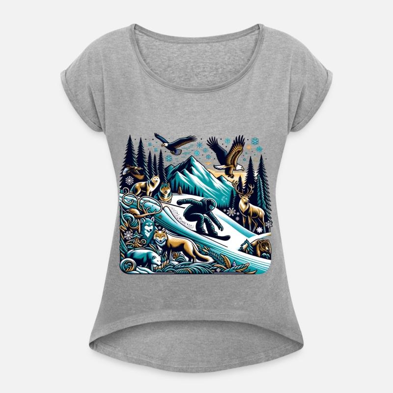 Epic Snowboarding Adventure Wildlife Scene