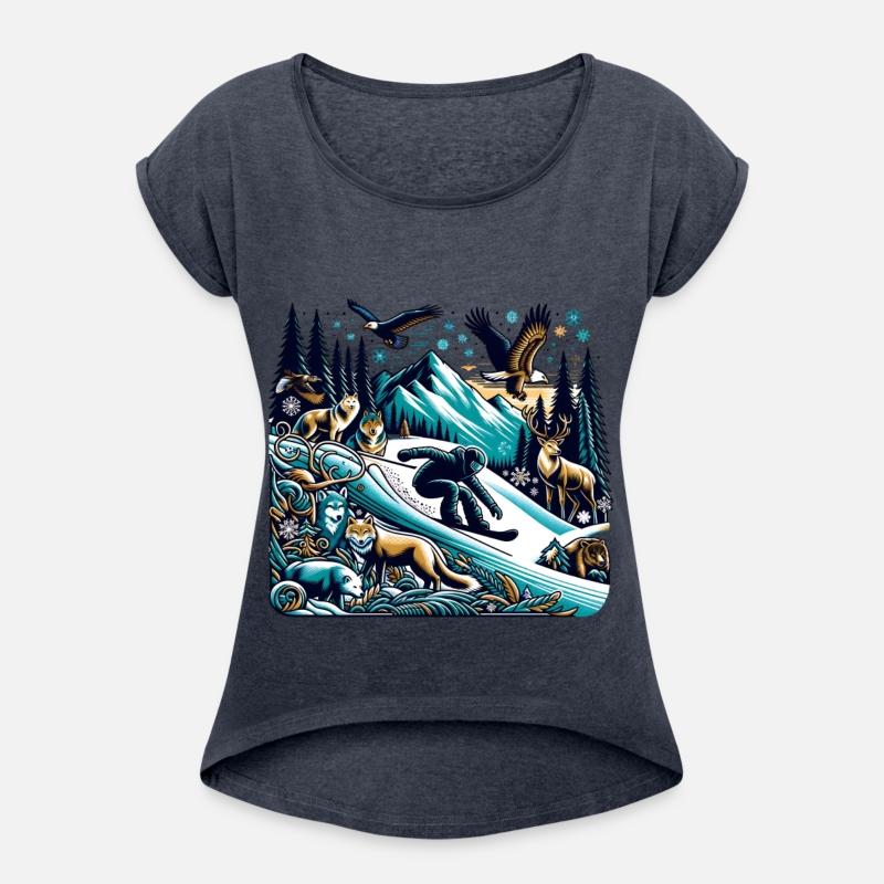 Epic Snowboarding Adventure Wildlife Scene