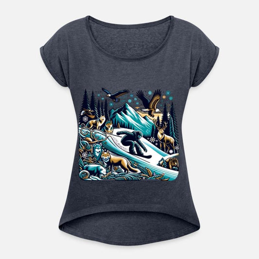 Epic Snowboarding Adventure Wildlife Scene