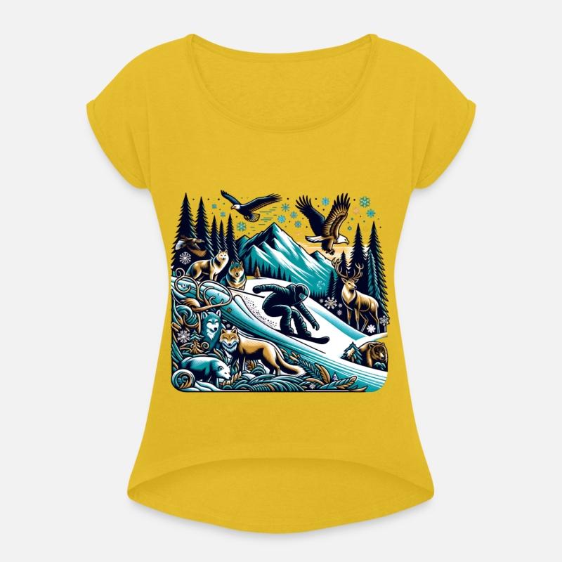 Epic Snowboarding Adventure Wildlife Scene