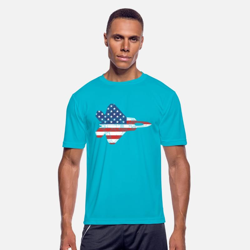 F-22 Raptor Fighter Jet Airplane American Flag F22