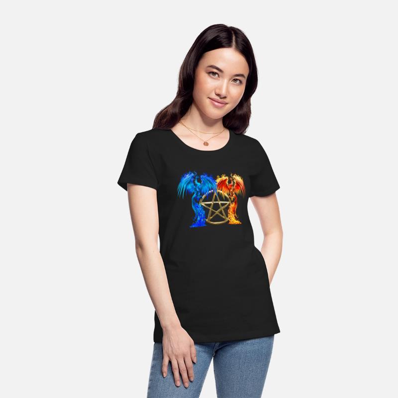 Fantasy Fire And Ice Phoenix Yellow Pentagram
