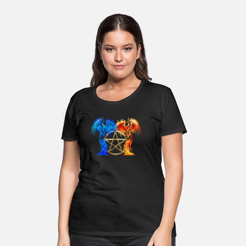 Fantasy Fire And Ice Phoenix Yellow Pentagram