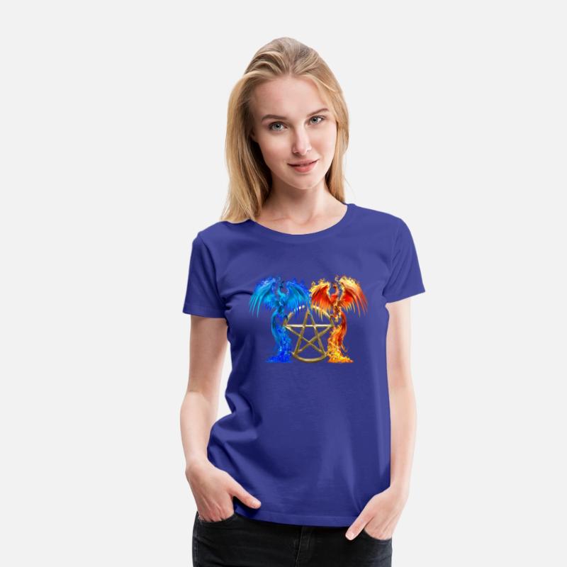 Fantasy Fire And Ice Phoenix Yellow Pentagram