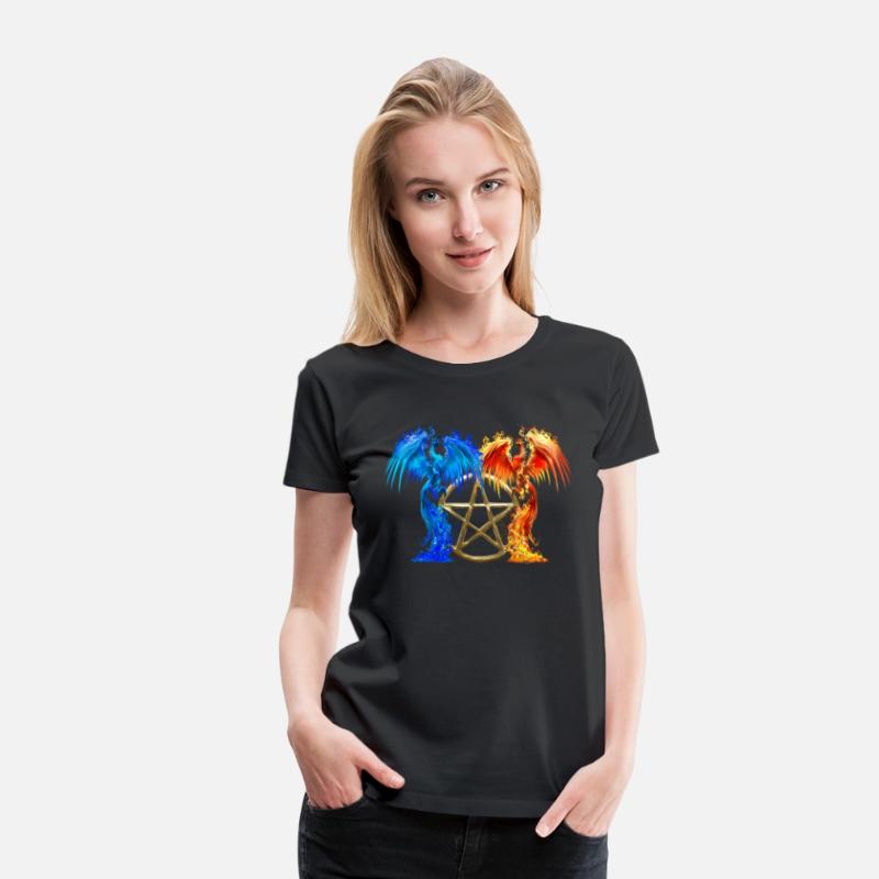 Fantasy Fire And Ice Phoenix Yellow Pentagram
