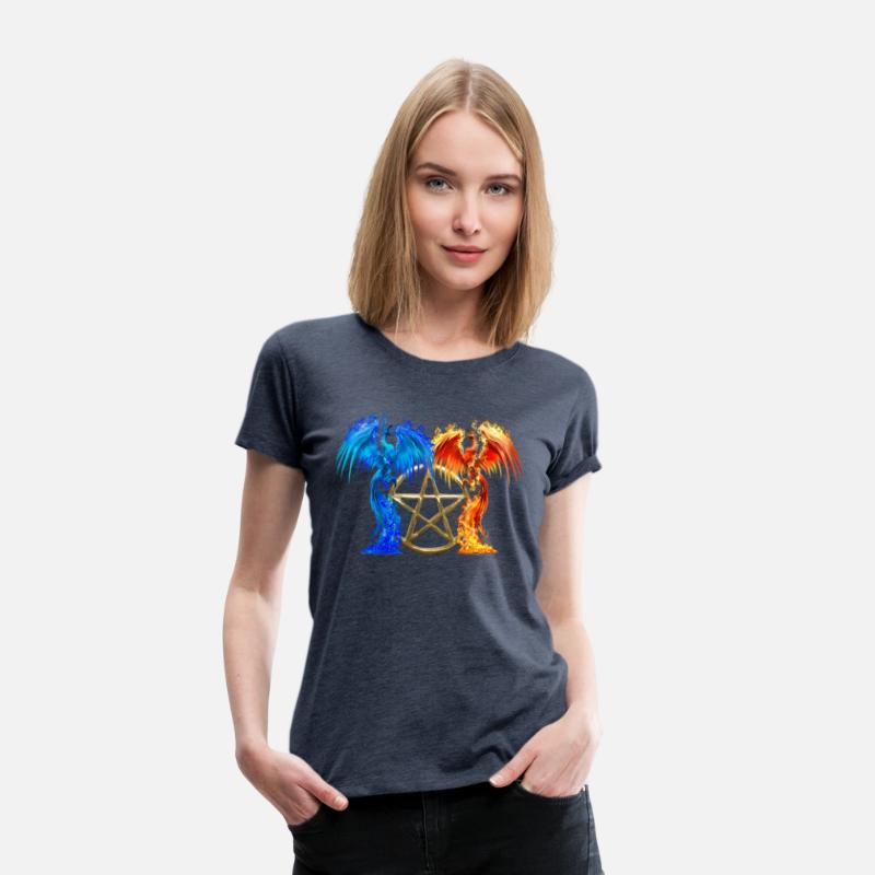 Fantasy Fire And Ice Phoenix Yellow Pentagram