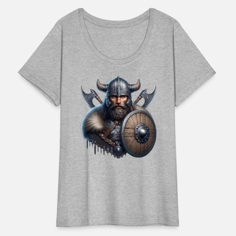 Fierce Viking Warrior with Shield and Axes
